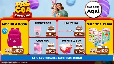 Modelo de TV para TV Horizontal com o tema Páscoa Especial para Papelaria