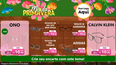 Modelo de TV para TV Horizontal com o tema Mês da Primavera para Óticas