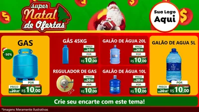 Modelo de TV para TV Horizontal com o tema Super Natal de Ofertas para Água e gás