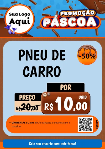 Modelo de Cartaz para Cartaz A4 Vertical com o tema Promoção Páscoa para Auto peças