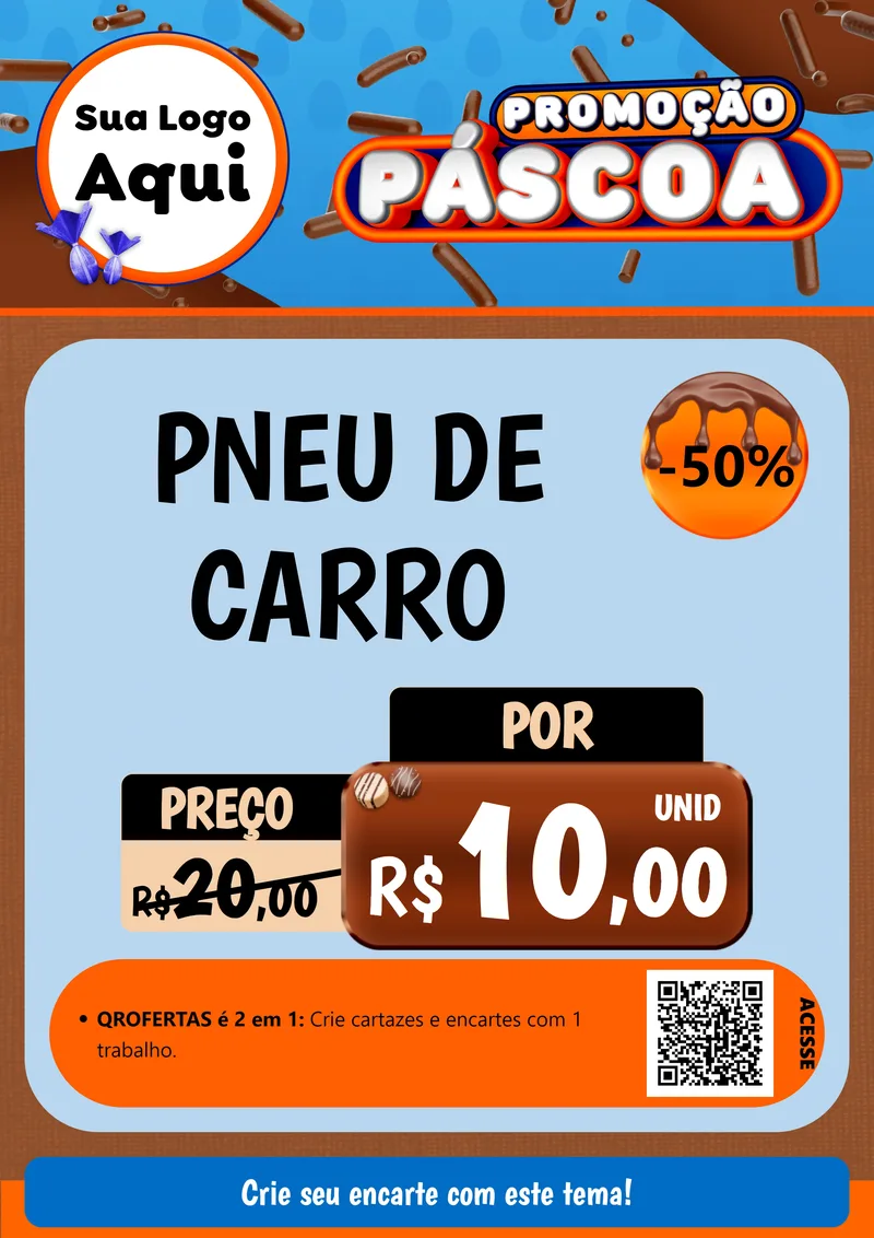 Modelo de Cartaz para Cartaz A4 Vertical com o tema Promoção Páscoa para Auto peças