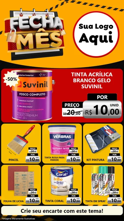 Modelo de Rede Social para Stories com o tema Fecha Mês para Tintas e Ferramentas