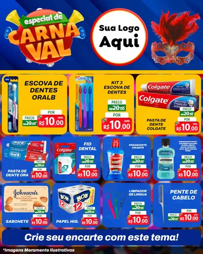 Modelo de Rede Social para Feed Instagram com o tema Especial de Carnaval para Higiene Pessoal