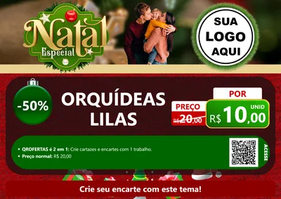 Modelo de Cartaz para Cartaz A4 Horizontal com o tema Natal Especial para Floricultura e jardim