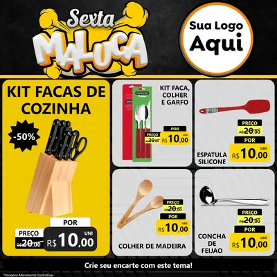 Modelo de Rede Social para Feed Facebook com o tema Sexta Maluca para Utilidades Domésticas