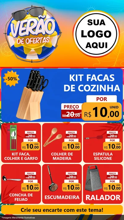 Modelo de Rede Social para Stories com o tema Verão de Ofertas para Utilidades Domésticas
