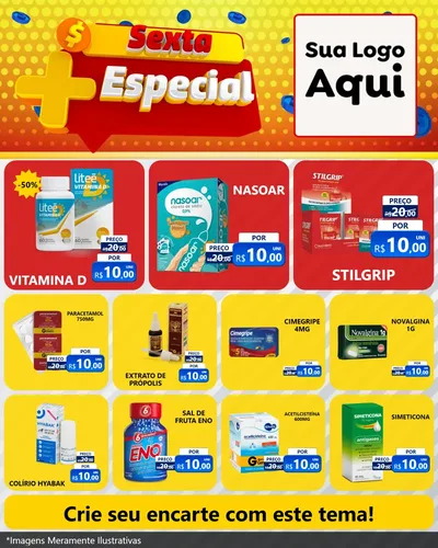 Modelo de Rede Social para Feed Instagram com o tema Sexta Mais Especial para Farmácia