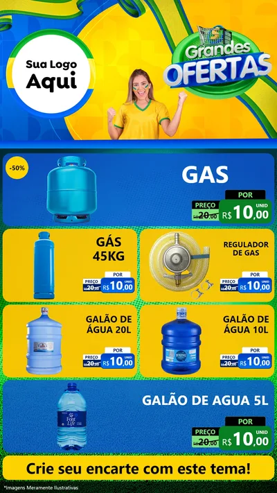 Modelo de TV para TV Vertical com o tema Grandes Ofertas para Água e gás