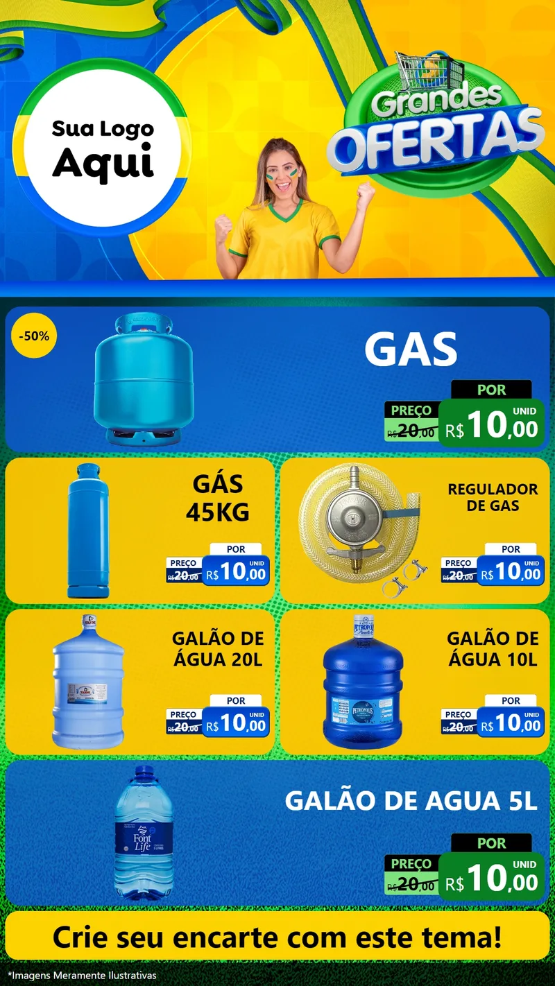 Modelo de TV para TV Vertical com o tema Grandes Ofertas para Água e gás