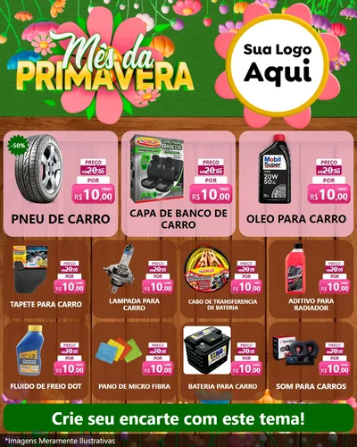 Modelo de Rede Social para Feed Instagram com o tema Mês da Primavera para Auto peças