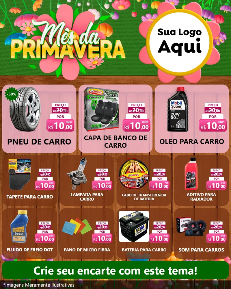 Modelo de Rede Social para Feed Instagram com o tema Mês da Primavera para Auto peças