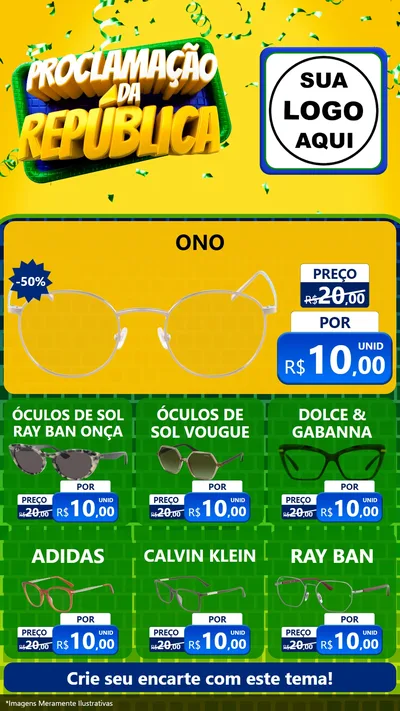 Modelo de Rede Social para Stories com o tema Proclamação da República para Óticas