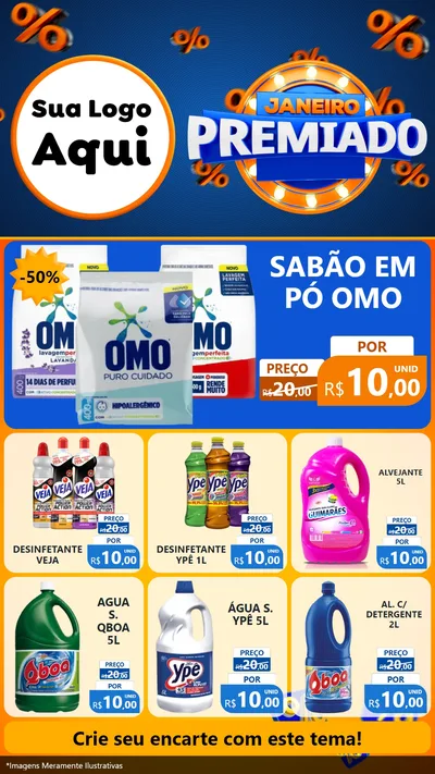 Modelo de Rede Social para Stories com o tema Janeiro Premiado para Produtos de Limpeza