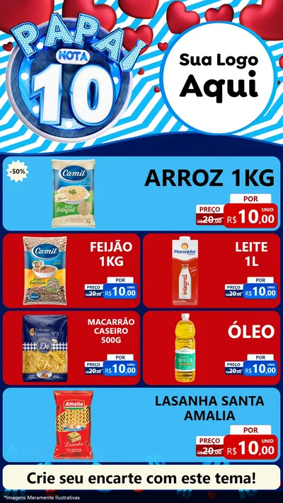 Modelo de TV para TV Vertical com o tema Papai Nota 10 para Supermercado