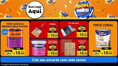 Modelo de TV para TV Horizontal com o tema Fecha Mês para Tintas e Ferramentas