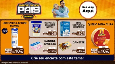 Modelo de TV para TV Horizontal com o tema Especial Dia dos Pais para Frios e Laticínios