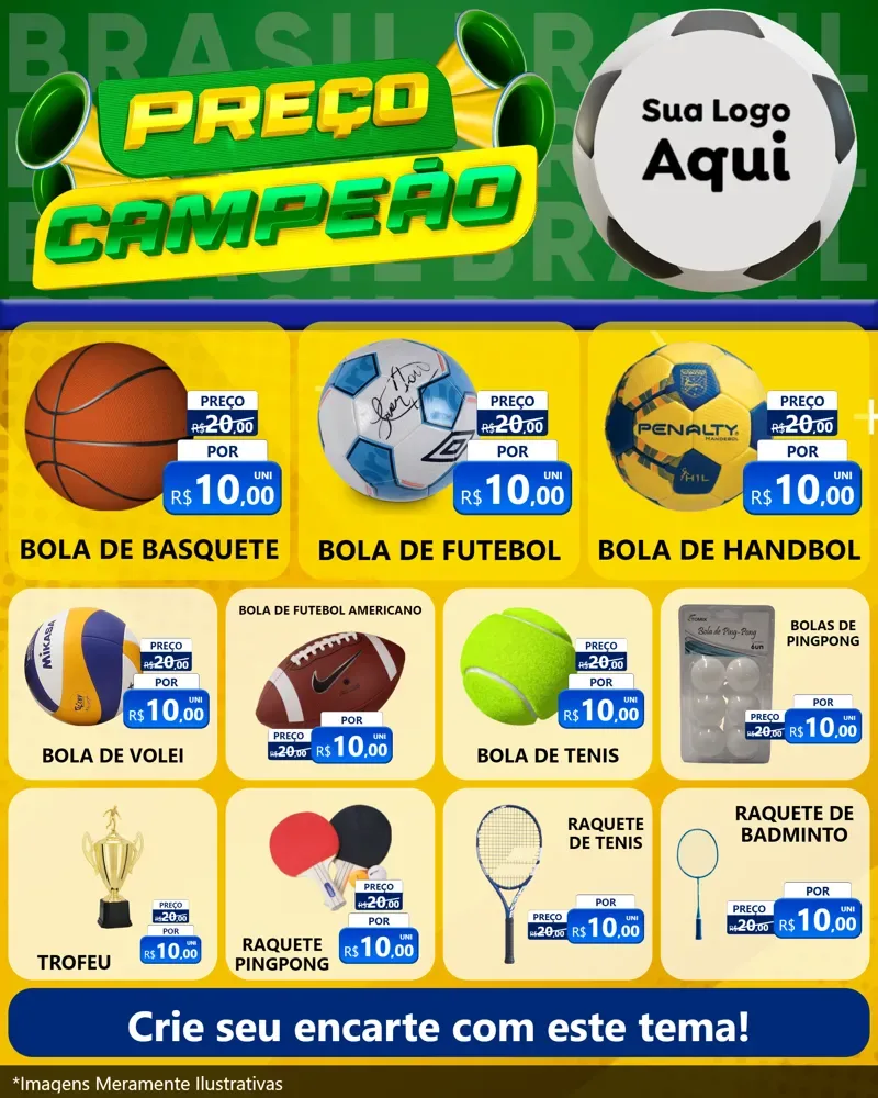 Modelo de Rede Social para Feed Instagram com o tema Preço Campeão - Copa para Artigos Esportivos