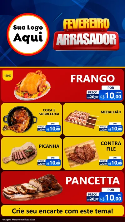 Modelo de TV para TV Vertical com o tema Fevereiro Arrasador para Assados