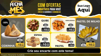 Modelo de TV para TV Horizontal com o tema Fecha Mês para Salgadaria