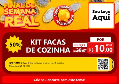 Modelo de Cartaz para Cartaz A4 Horizontal com o tema Final de Semana do Real para Utilidades Domésticas
