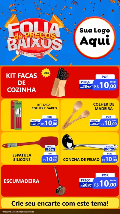 Modelo de TV para TV Vertical com o tema Folia de Preços Baixos para Utilidades Domésticas