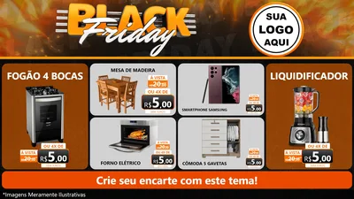Modelo de TV para TV Horizontal com o tema Black Friday para Móveis e Eletro