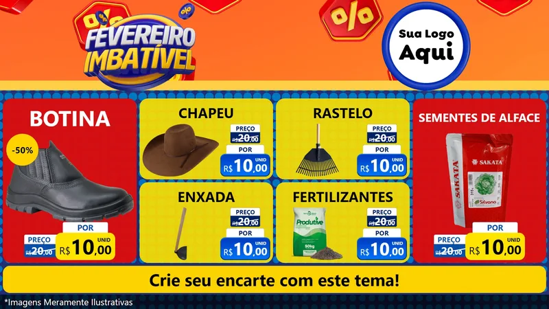 Modelo de TV para TV Horizontal com o tema Fevereiro Imbatível para Agropecuária