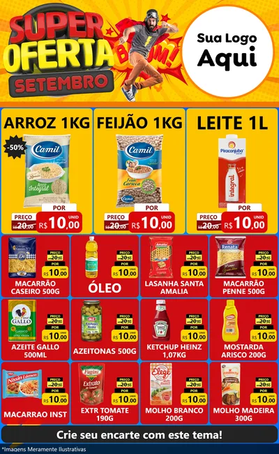 Modelo de Encarte para Encarte Grande com o tema Super Oferta Setembro para Supermercado