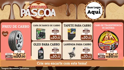 Modelo de TV para TV Horizontal com o tema Ofertas de Páscoa para Auto peças