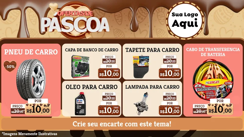Modelo de TV para TV Horizontal com o tema Ofertas de Páscoa para Auto peças
