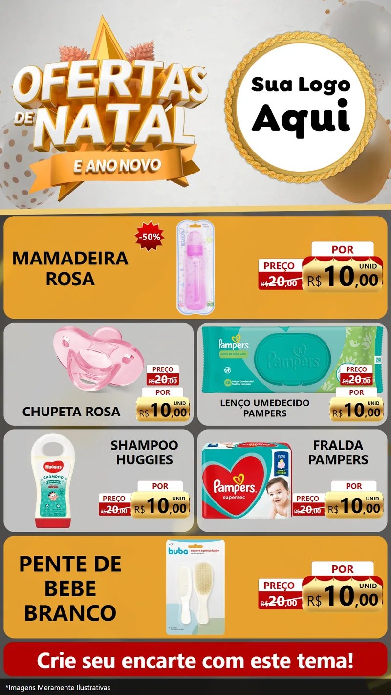 Modelo de TV para TV Vertical com o tema Ofertas De Natal E Ano Novo para Bebês