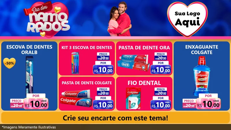 Modelo de TV para TV Horizontal com o tema Dia dos namorados para Higiene Pessoal