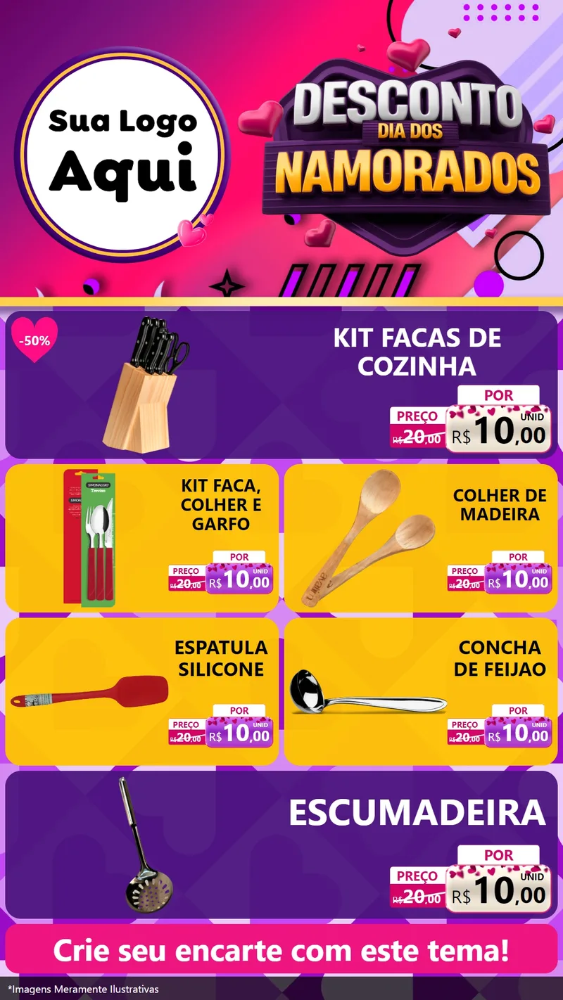 Modelo de TV para TV Vertical com o tema Desconto Dia dos Namorados para Utilidades Domésticas