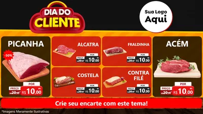 Modelo de TV para TV Horizontal com o tema Dia do Cliente para Açougue