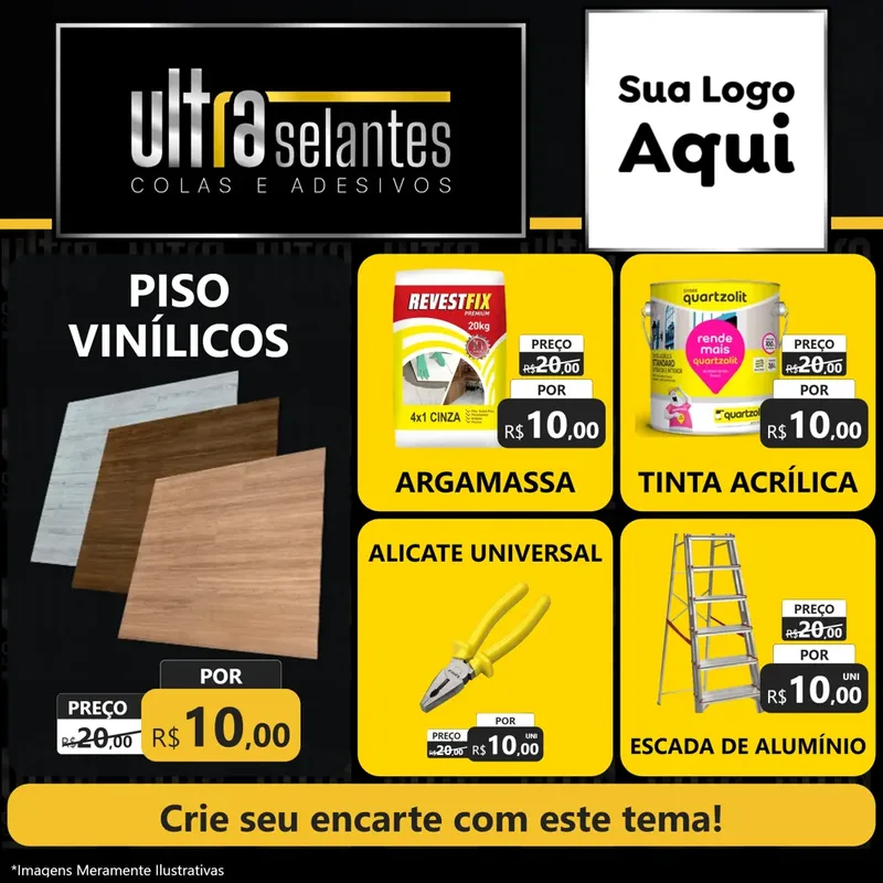 Modelo de Rede Social para Feed Facebook com o tema Ultra selantes para Material para Construção