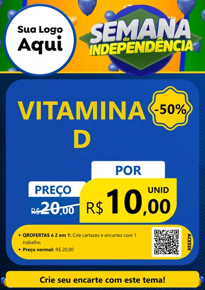Modelo de Cartaz para Cartaz A4 Vertical com o tema Semana da Independência para Farmácia