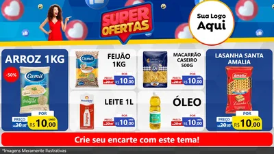 Modelo de TV para TV Horizontal com o tema Super Ofertas para Supermercado