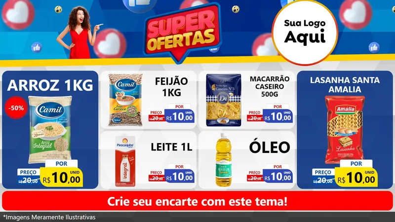 Modelo de TV para TV Horizontal com o tema Super Ofertas para Supermercado
