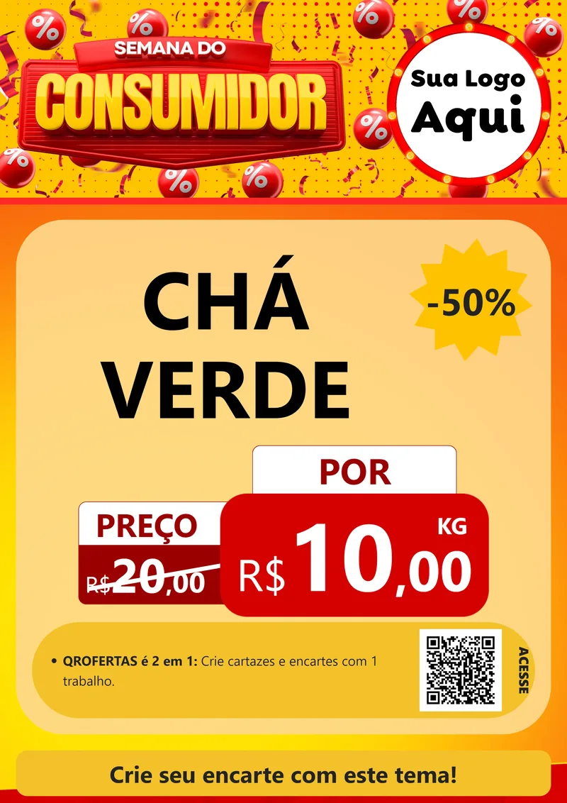 Modelo de Cartaz para Cartaz A4 Vertical com o tema Semana do Consumidor para Produtos Naturais