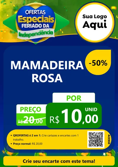 Modelo de Cartaz para Cartaz A4 Vertical com o tema Ofertas Especiais Feriado da Independência para Bebês