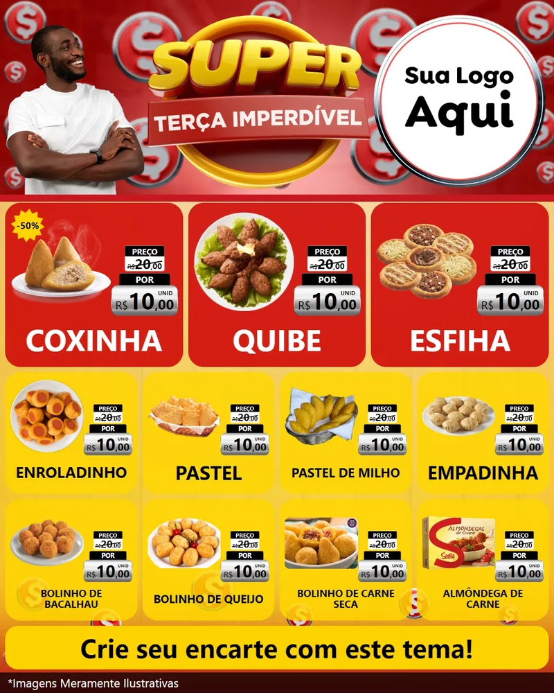 Modelo de Rede Social para Feed Instagram com o tema Super Terça Imperdível para Salgadaria