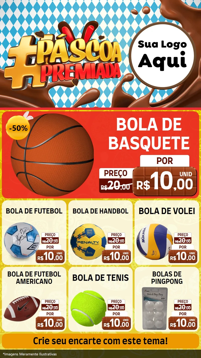 Modelo de Rede Social para Stories com o tema Páscoa Premiada para Artigos Esportivos
