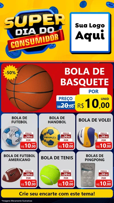 Modelo de Rede Social para Stories com o tema Super Dia do Consumidor para Artigos Esportivos