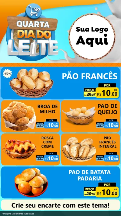 Modelo de TV para TV Vertical com o tema Quarta Dia do Leite