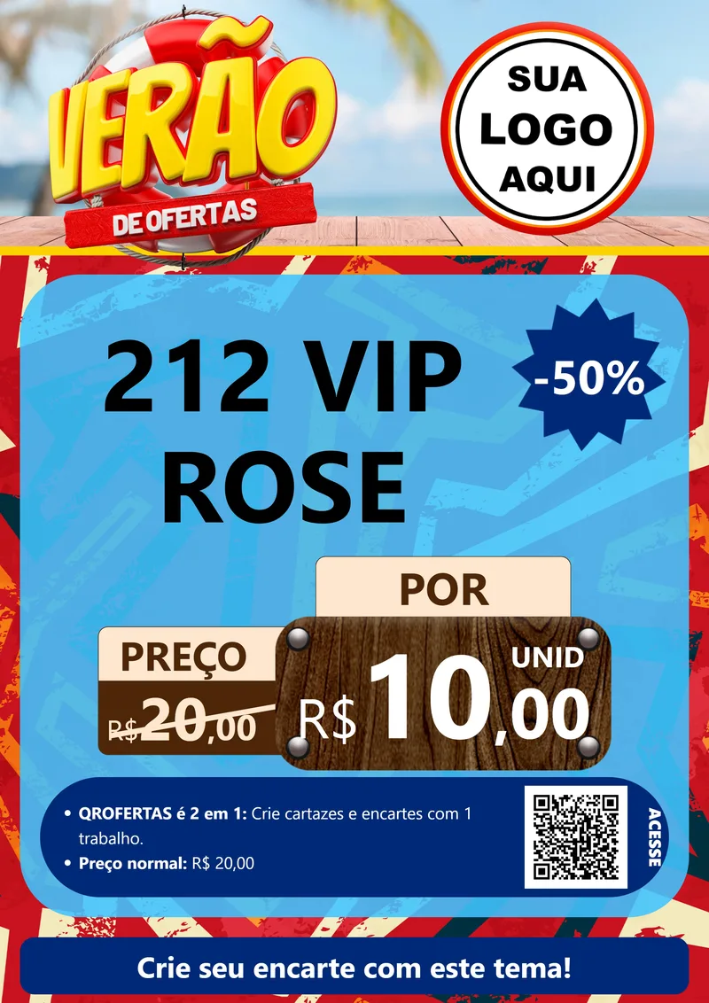 Modelo de Cartaz para Cartaz A4 Vertical com o tema Verão de Ofertas para Perfumes