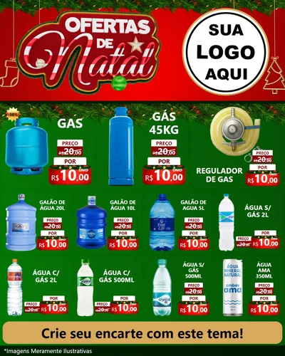 Modelo de Rede Social para Feed Instagram com o tema Ofertas de Natal para Água e gás