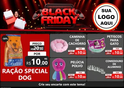 Modelo de Encarte para Encarte A4 Horizontal com o tema Black Friday para Pet Shop