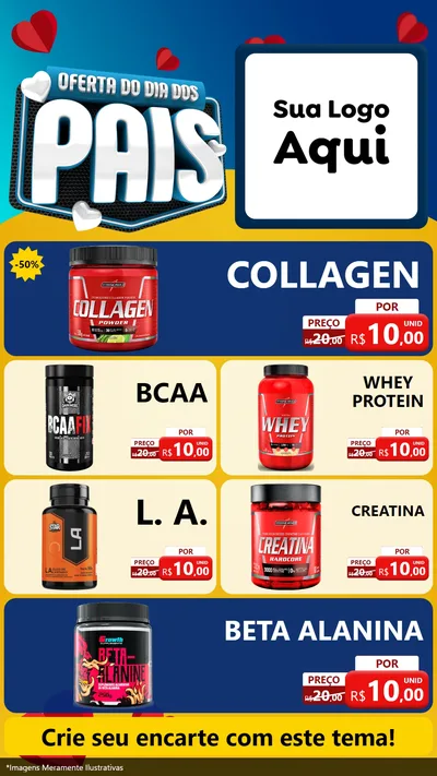 Modelo de TV para TV Vertical com o tema Oferta Do Dia Dos Pais para Suplementos alimentares