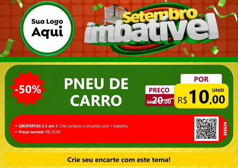 Modelo de Cartaz para Cartaz A4 Horizontal com o tema Setembro Imbatível para Auto peças