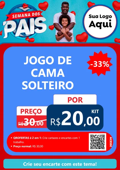 Modelo de Cartaz para Cartaz A4 Vertical com o tema Semana Dos Pais para Cama, Mesa e Banho